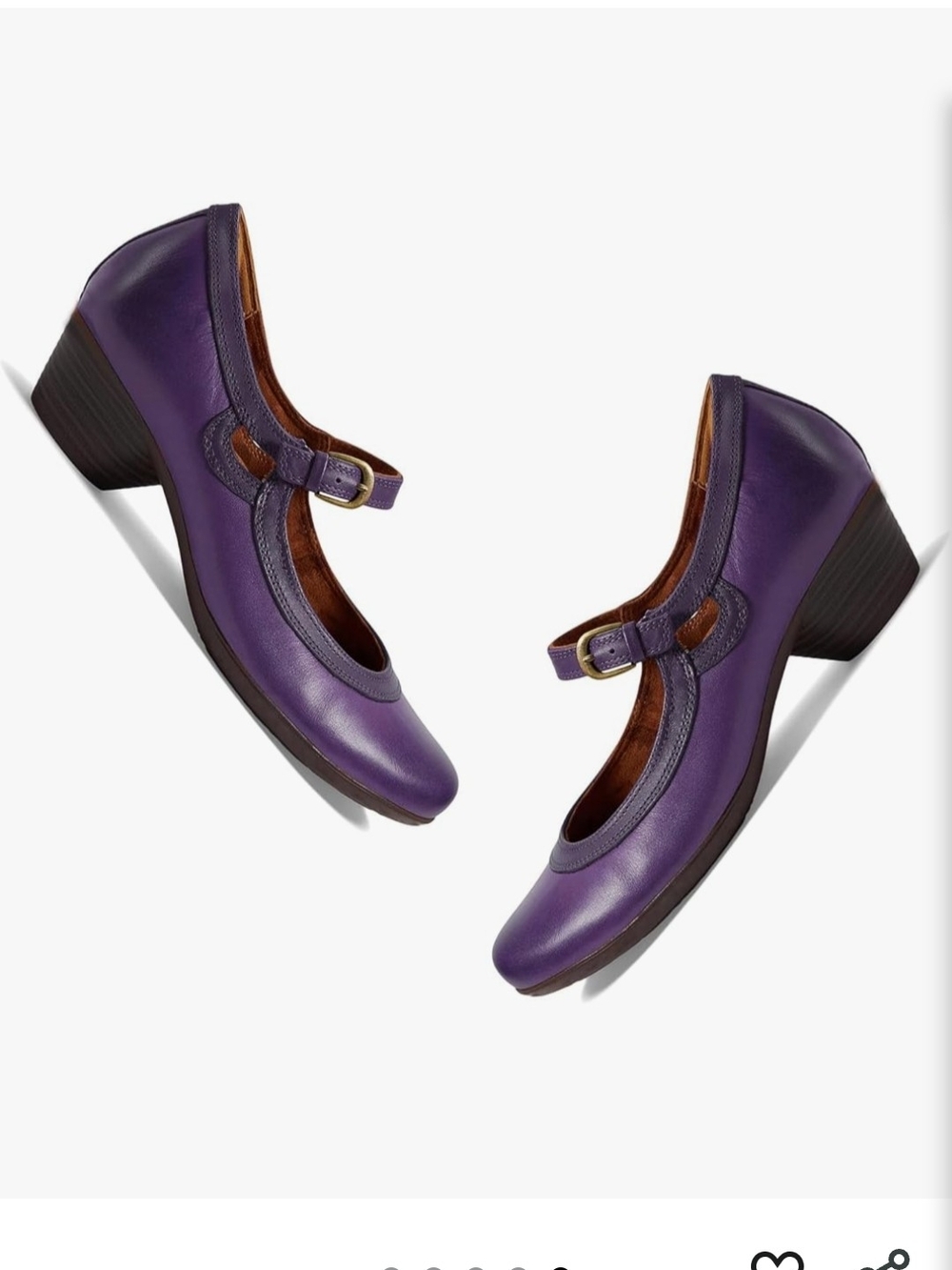 Women’s Retro Purple Mary Jane Heels - Picture 5 of 16